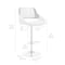 Armen Living Colby Adjustable Gray Faux Leather and Chrome Finish Bar Stool LCCYBAWAGR - alternate 5